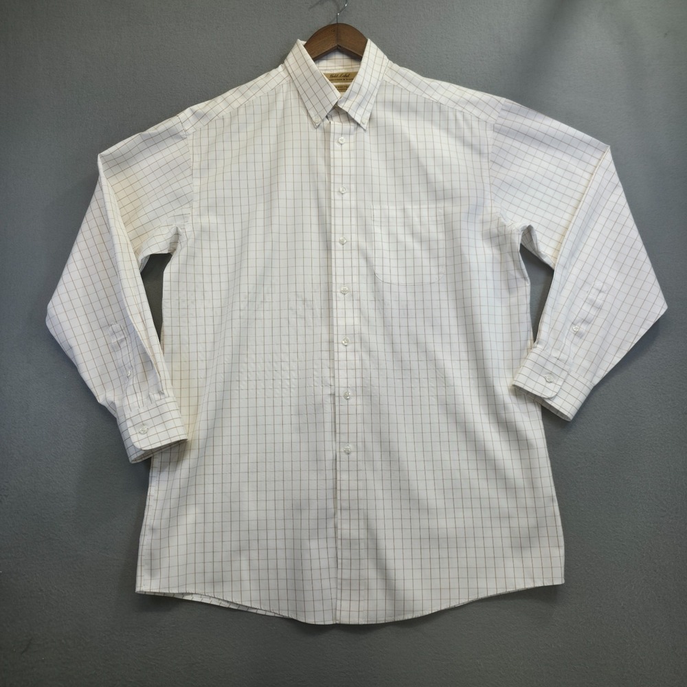 Roundtree & Yorke Gold Label 80's Non-Iron Pinpoint Dress Shirt Size 16/34